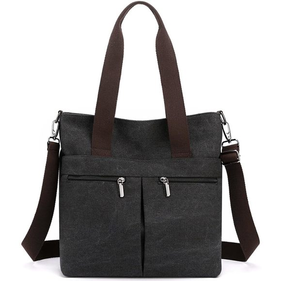 Canvas Tote Purses Multi-Pocket Work Handbags Large Shoulder UwU - Picture 1 of 7